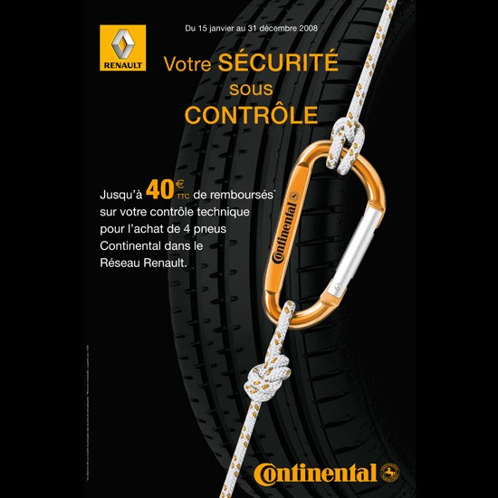 photo de mousqueton et cordes tendues pour Continental
